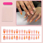 Artificial Nail Set Floral & Fruit 24-Piece With Glue