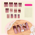 Artificial Nail Set Floral & Glam Self-Adhesive 15-Piece