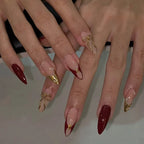 Artificial Nail Set Gold Accented Reusable & Waterproof