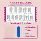 Artificial Nail Set Gold Accented Reusable & Waterproof