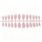 Artificial Nail Set Long-Lasting White Tips & Glitter