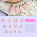 Artificial Nail Set Non-Toxic Pink Gold Accents