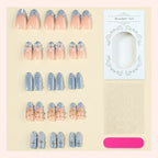 Artificial Nail Set Self-Adhesive Floral & Glitter 24 Piece