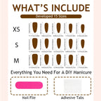 Artificial Nail Set Self-Adhesive Floral & Glitter 24 Piece