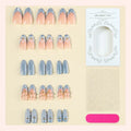 Artificial Nail Set Self-Adhesive Floral & Glitter 24 Piece