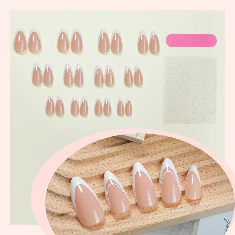 Artificial Nail Tips Self-Adhesive Brown Multiple Sizes