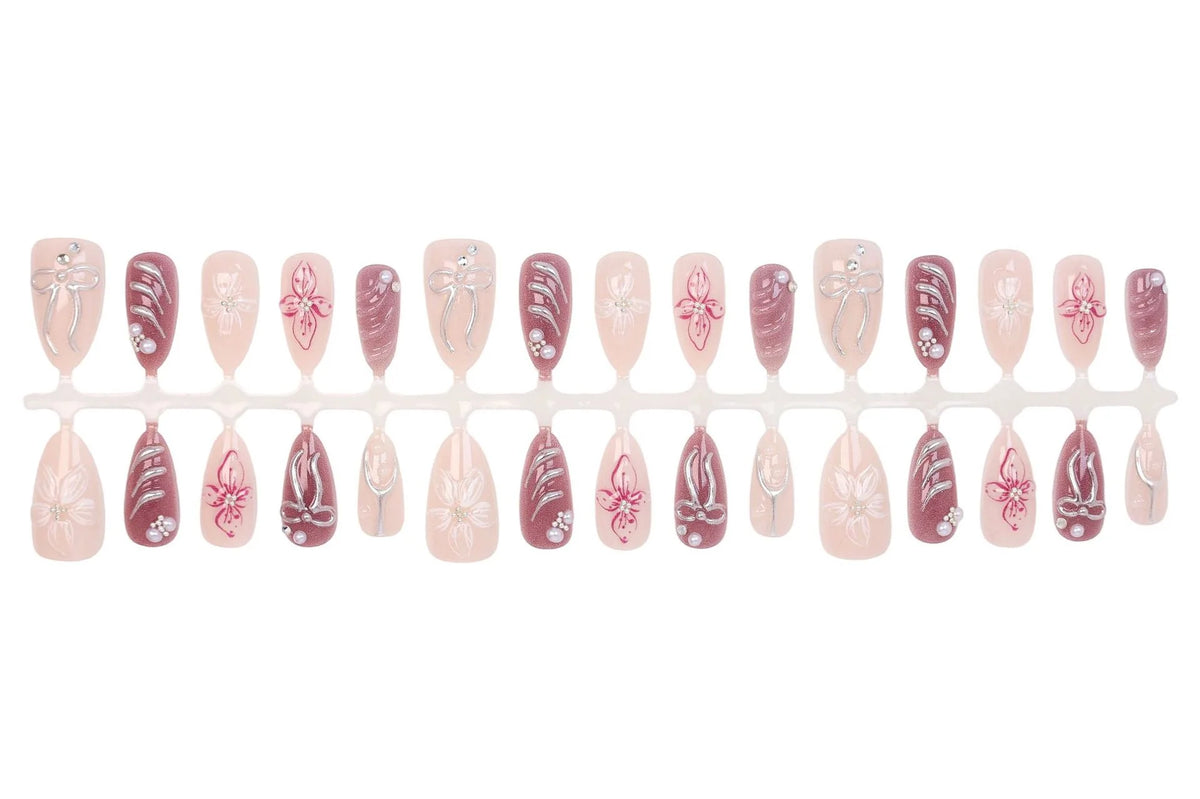 Artificial Nails Set Adhesive Strips Multiple Designs
