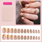 Artificial Nails Set Floral Press-On Easy Application