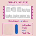 Artificial Nails Set Vibrant Designs Peel & Stick