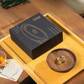 Ash-Collecting Polished Copper & Wood Incense Holder Dish