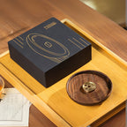 Ash-Collecting Polished Copper & Wood Incense Holder Dish
