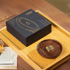 Ash-Collecting Polished Copper & Wood Incense Holder Dish