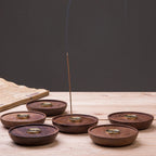 Ash-Collecting Polished Copper & Wood Incense Holder Dish