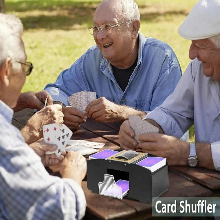 Automatic Card Shuffler Battery-Powered Handles Up To Two Decks