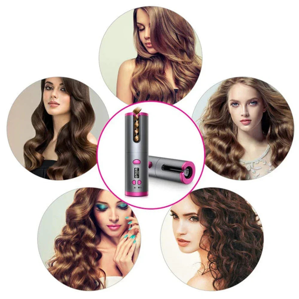 Automatic Hair Curler Cordless Anti-Tangle Ceramic Coating