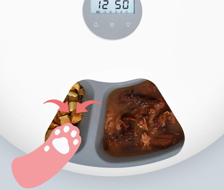 Automatic Pet Feeder 6-Meal Programmable USB & Battery