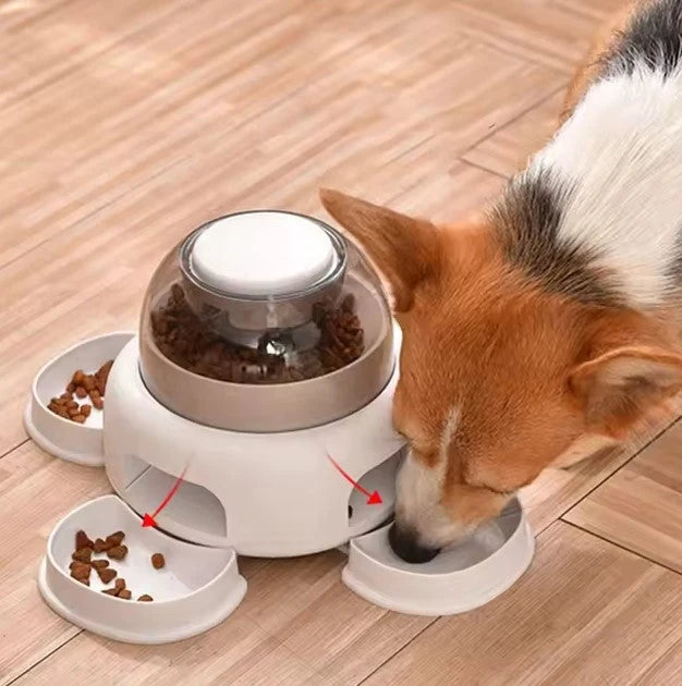 Automatic Pet Feeder Adjustable Portions Removable Leak-Proof Tray