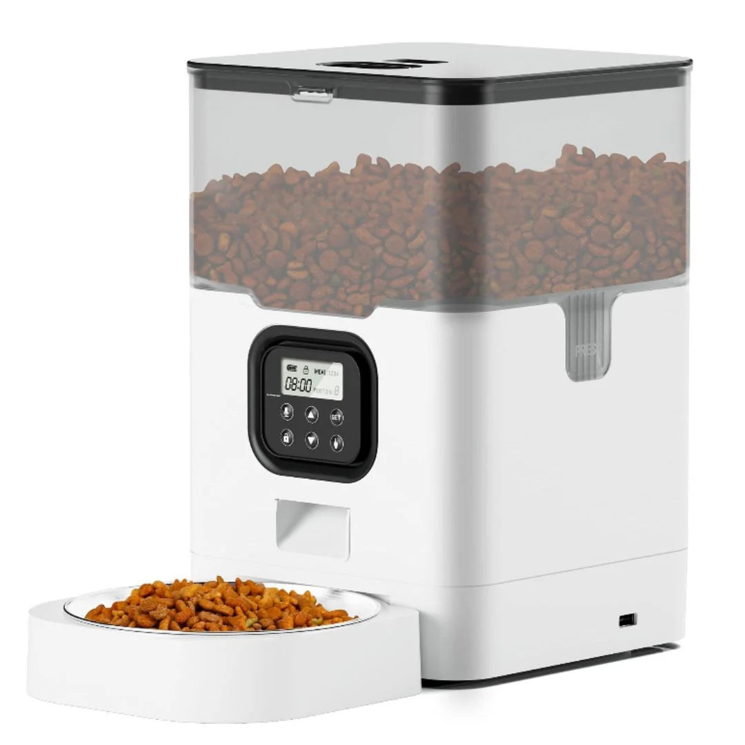 Automatic Pet Feeder Double-Meal Stainless Steel Tray