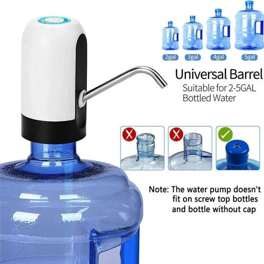 Automatic Water Dispenser Bottle-Mounted One-Touch USB Rechargeable