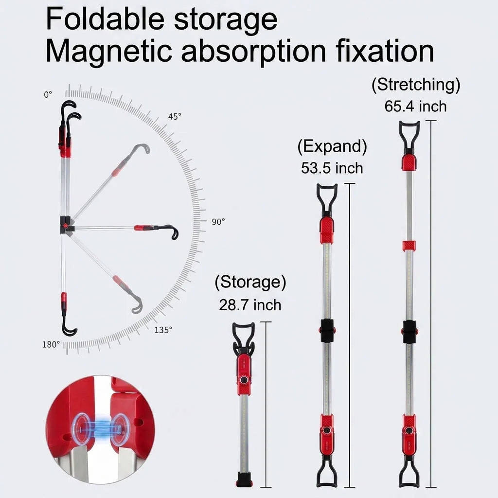 Automotive Work Light LED Telescopic Arm Rechargeable Magnetic Base