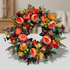 Autumn Wreath Handcrafted Pumpkins & Leaves