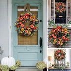 Autumn Wreath Handcrafted Pumpkins & Leaves