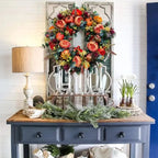 Autumn Wreath Handcrafted Pumpkins & Leaves