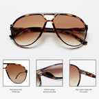 Aviator Sunglasses Oversized Square Lenses UV400 Lightweight