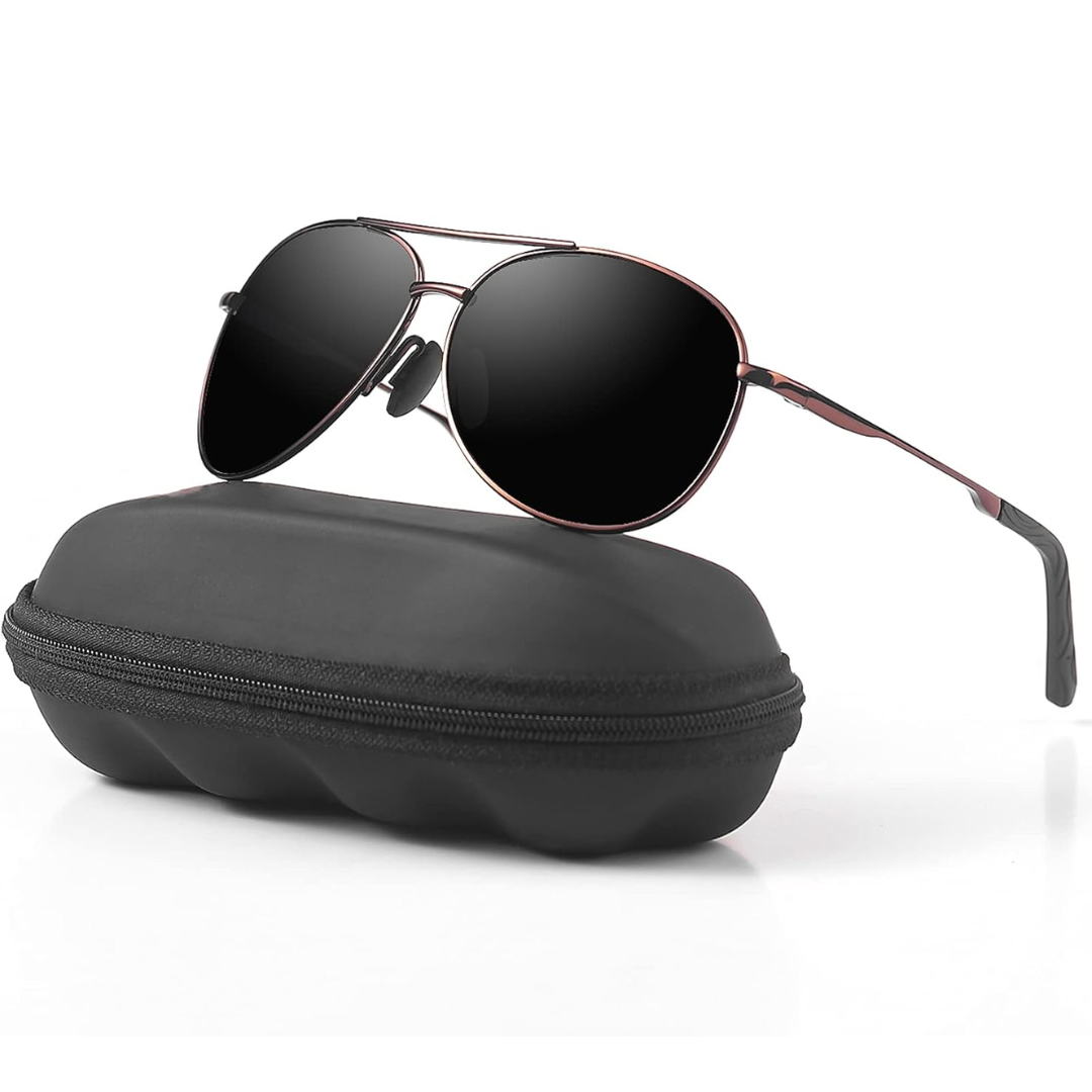 Aviator Sunglasses Polarized UV400 Lightweight Metal Frame