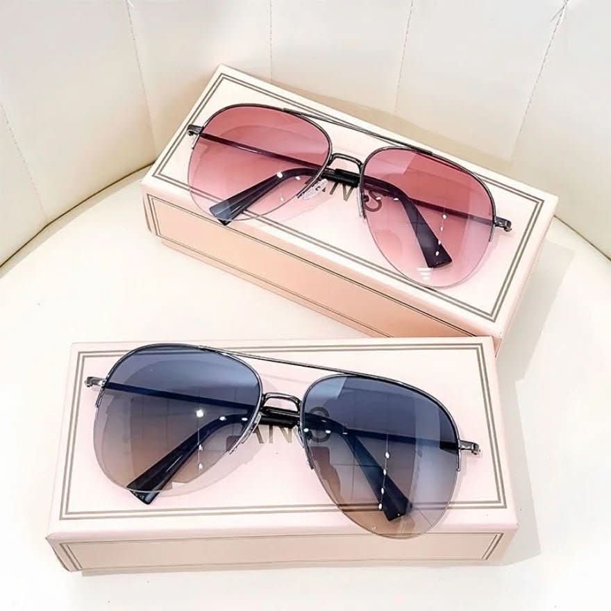 Aviator Sunglasses UV400 Gradient Resin Ultralight Alloy Frame