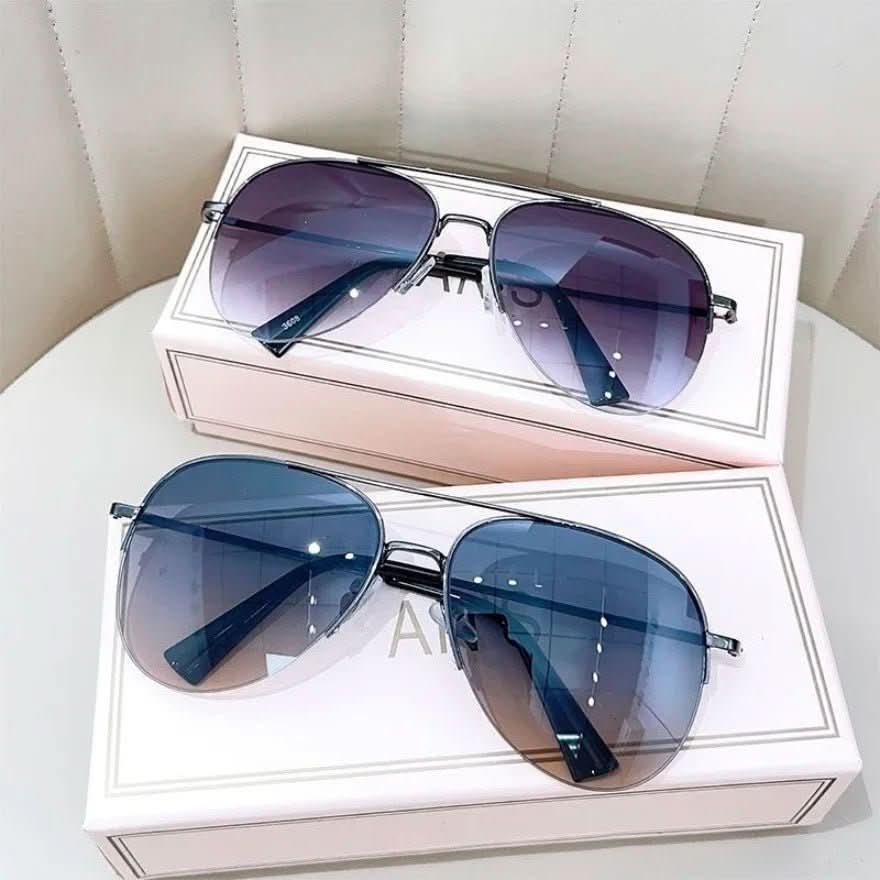 Aviator Sunglasses UV400 Gradient Resin Ultralight Alloy Frame