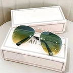 Aviator Sunglasses UV400 Gradient Resin Ultralight Alloy Frame