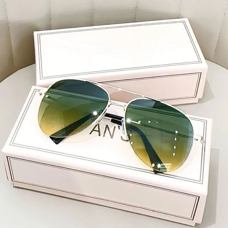 Aviator Sunglasses UV400 Gradient Resin Ultralight Alloy Frame