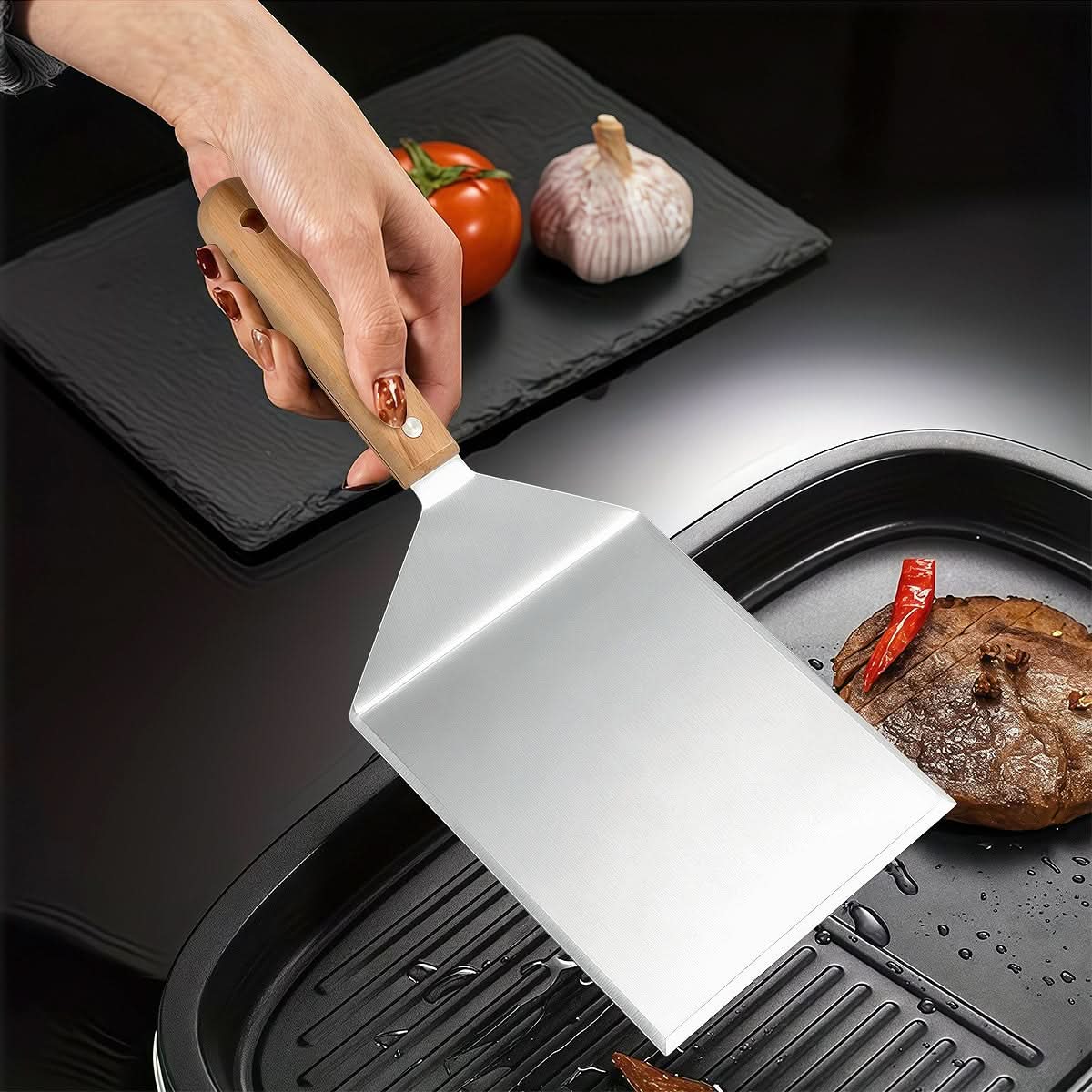 BBQ Spatula Stainless Steel Ergonomic Handle