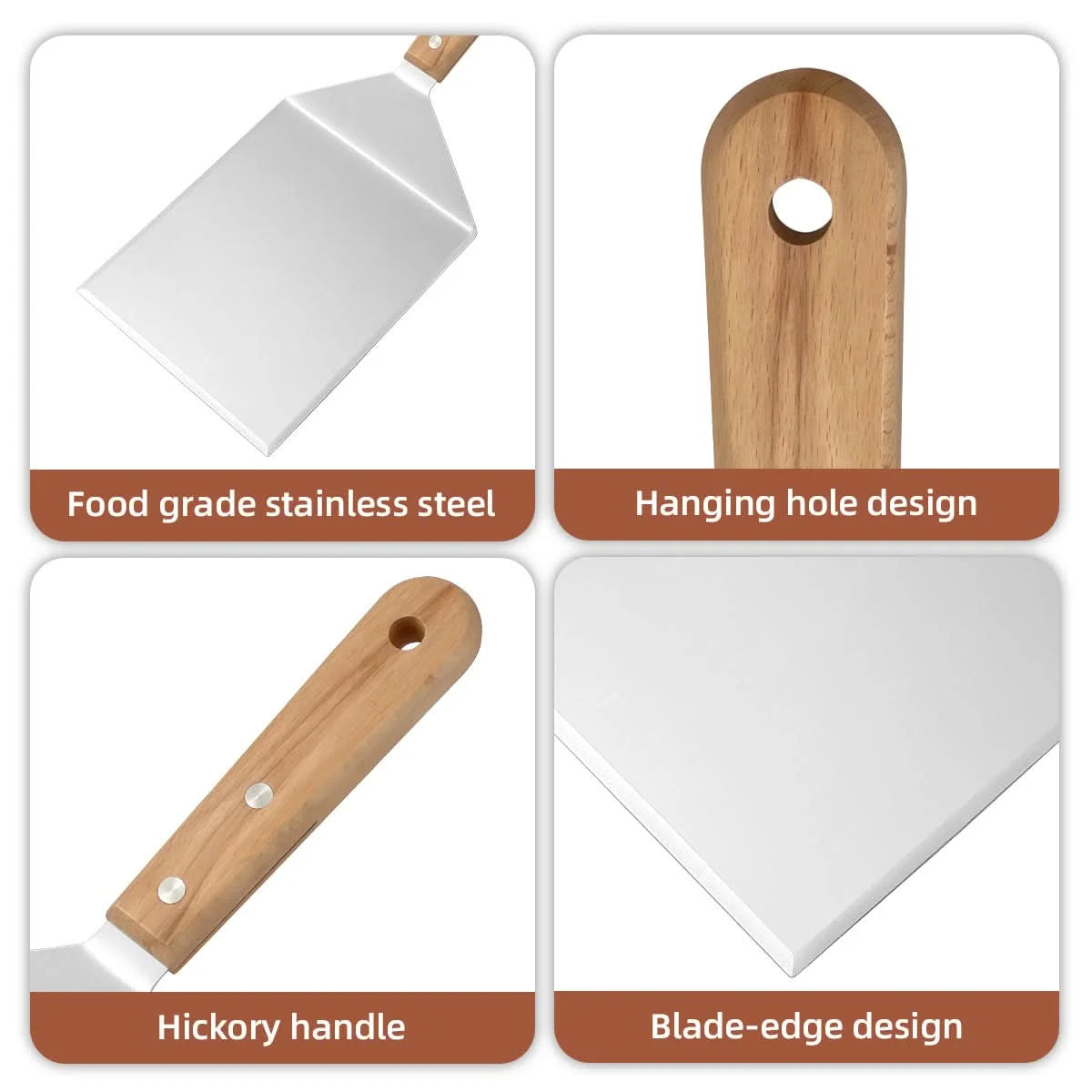 BBQ Spatula Stainless Steel Ergonomic Handle