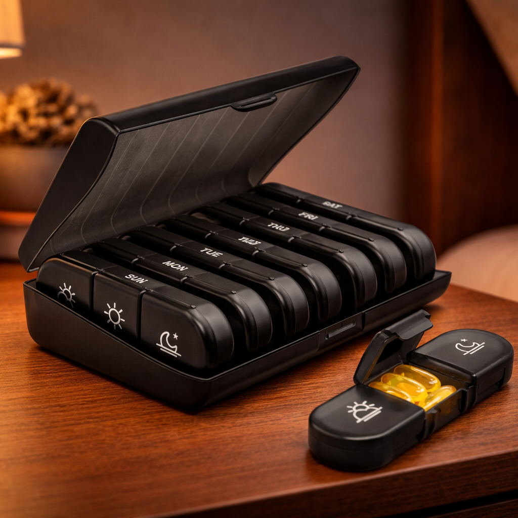 BPA-Free 21-Slot Weekly Pill Organizer (Pocket-Sized)