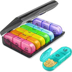 BPA-Free 21-Slot Weekly Pill Organizer (Pocket-Sized)