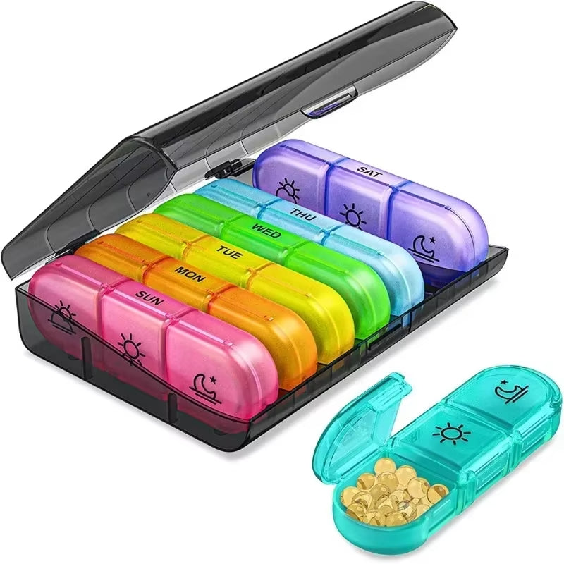 BPA-Free 21-Slot Weekly Pill Organizer (Pocket-Sized)