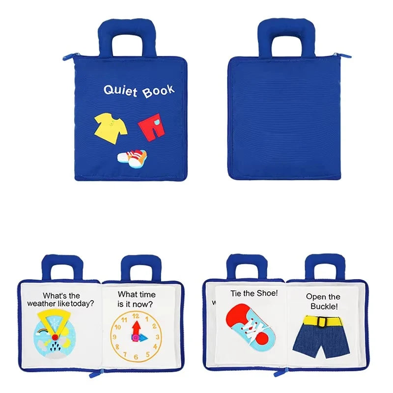 Baby Activity Book Soft Cloth Sensory Crinkle Tabs