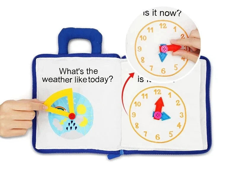 Baby Activity Book Soft Cloth Sensory Crinkle Tabs