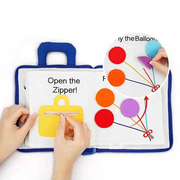 Baby Activity Book Soft Cloth Sensory Crinkle Tabs