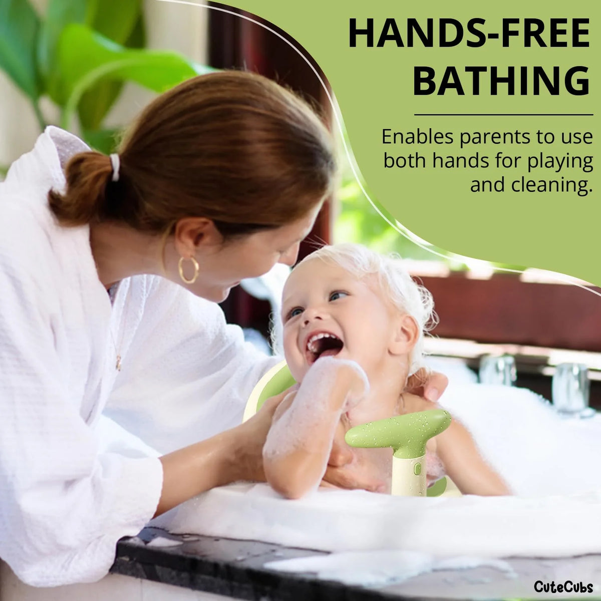 Baby Bath Seat Breathable Mesh Strong Suction Wireless Thermometer