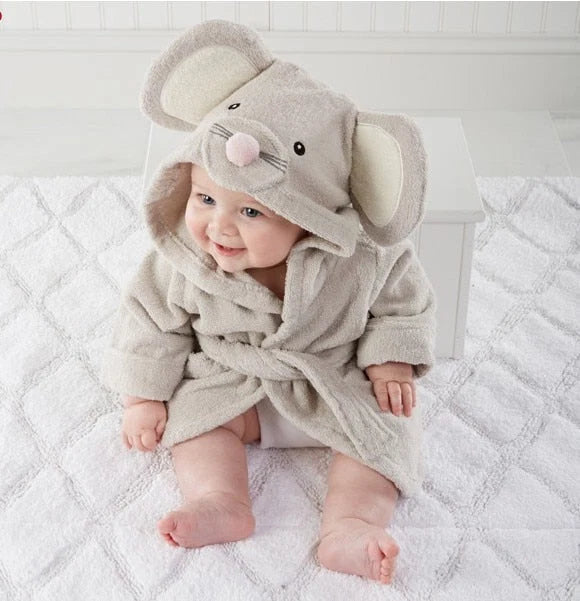 Baby Bathrobe Hooded Animal 100% Cotton