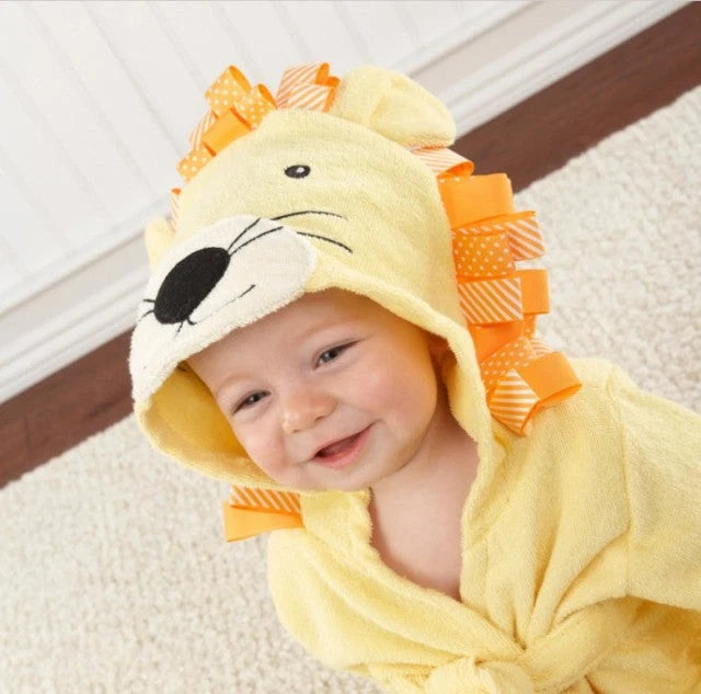 Baby Bathrobe Hooded Animal 100% Cotton