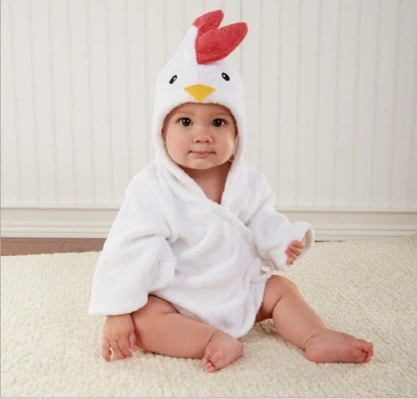 Baby Bathrobe Hooded Animal 100% Cotton