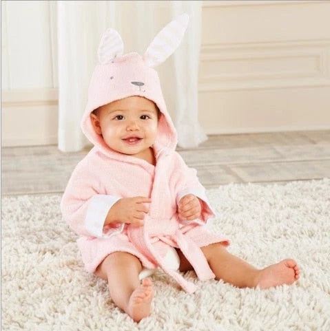 Baby Bathrobe Hooded Animal 100% Cotton