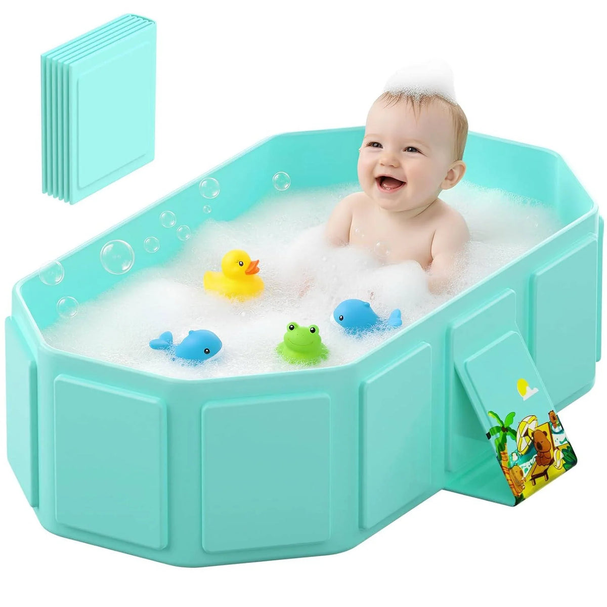 Baby Bathtub Collapsible Inflatable Edge Anti-Slip Base