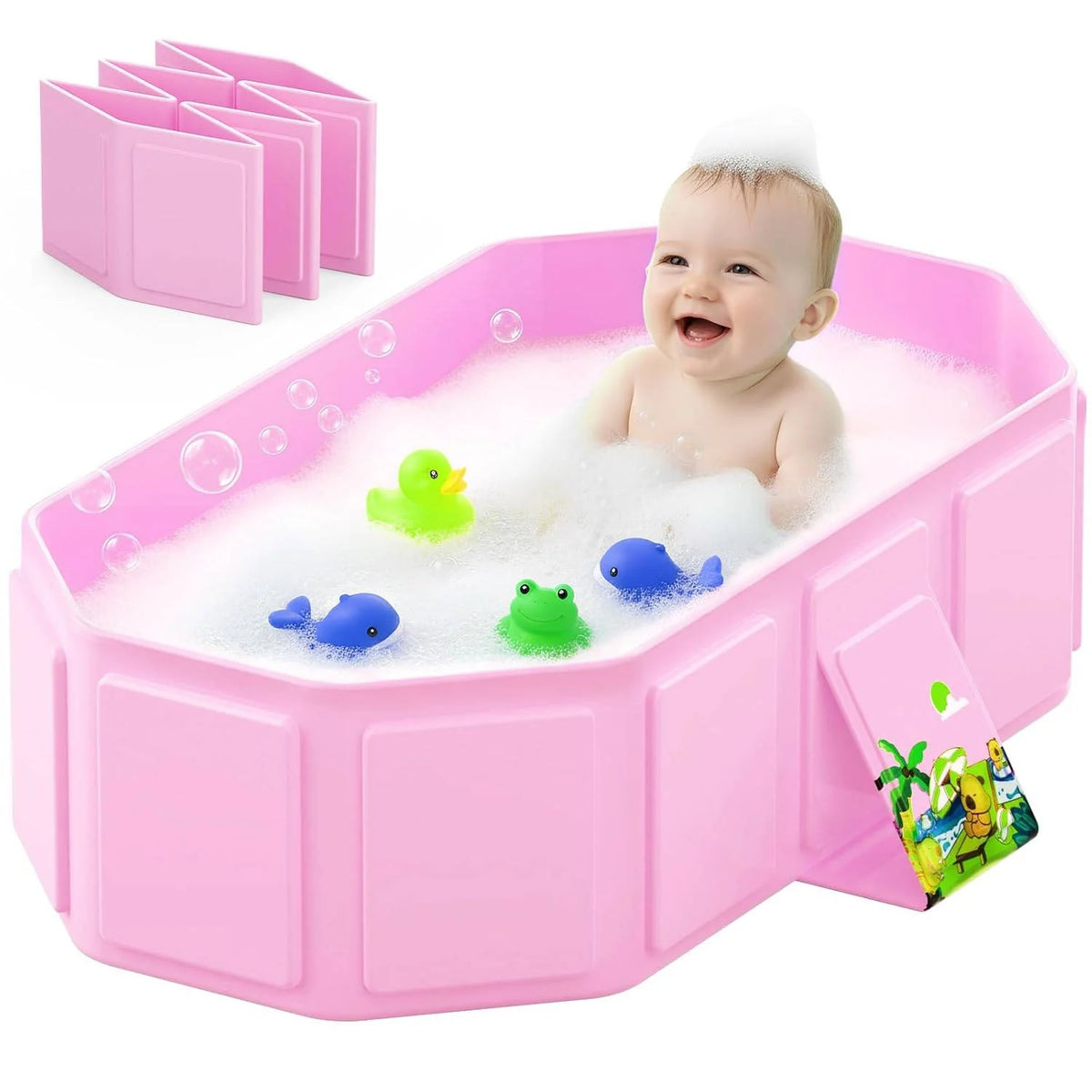 Baby Bathtub Collapsible Inflatable Edge Anti-Slip Base