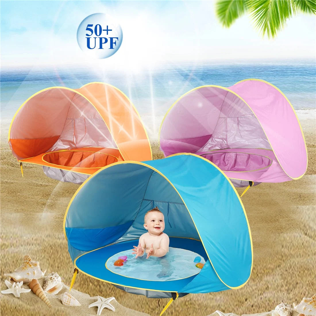 Baby Beach Tent Pop-Up & Built-In Pool UV50 Protection