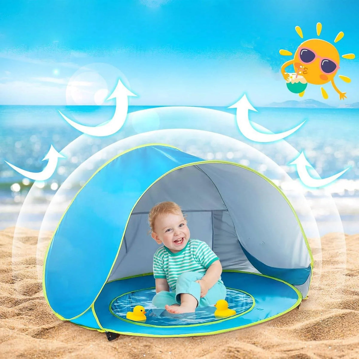 Baby Beach Tent UPF 50 Pop-Up & Splash Pool